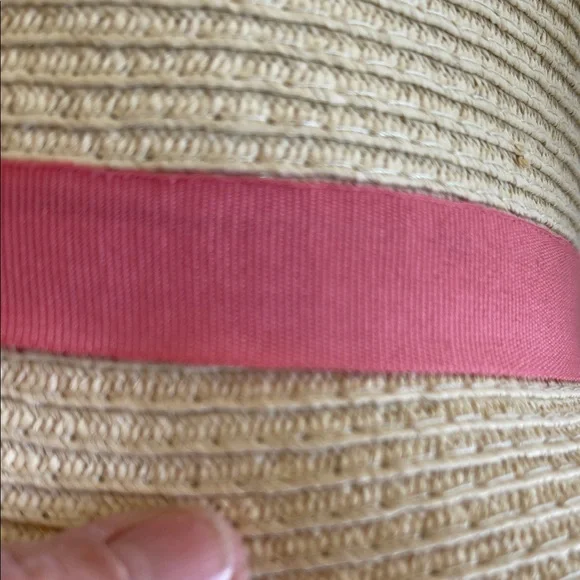 New York & Company Womens Straw Fedora Hat with Pink Band & Flower - Picture 9 of 9